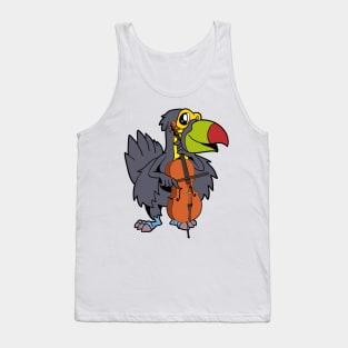 Comic toucan playing cello Tank Top